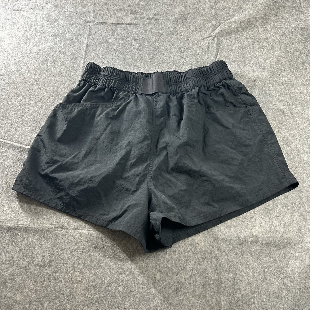 Prana Cross Back Short Womens Medium Black 3" Nylon Hiking Granola Gorpecore